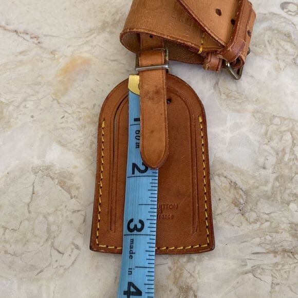 Vintage Louis Vuitton Vachetta Leather Luggage Tag & Poignet - Picture 12 of 12